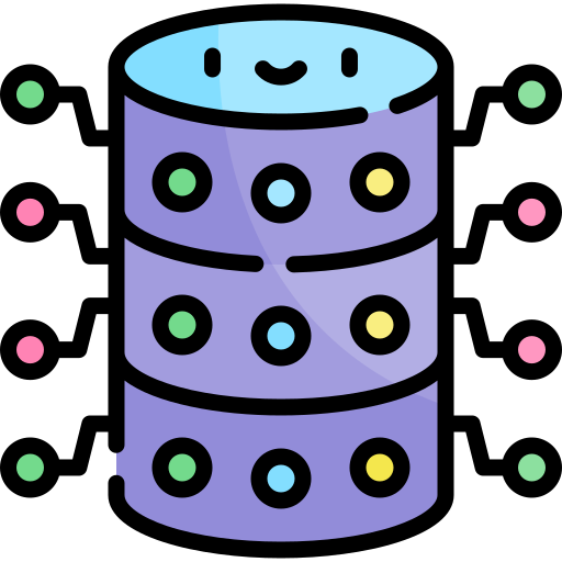 Database Kawaii Lineal color icon