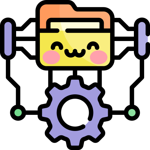 Data processing Kawaii Lineal color icon