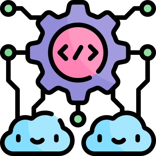 Cloud computing Kawaii Lineal color icon