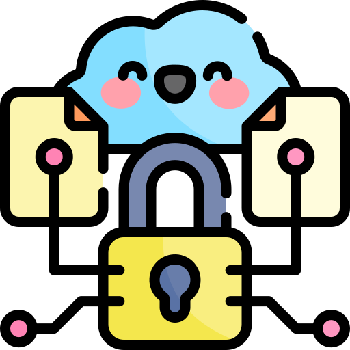 ochrona danych Kawaii Lineal color ikona