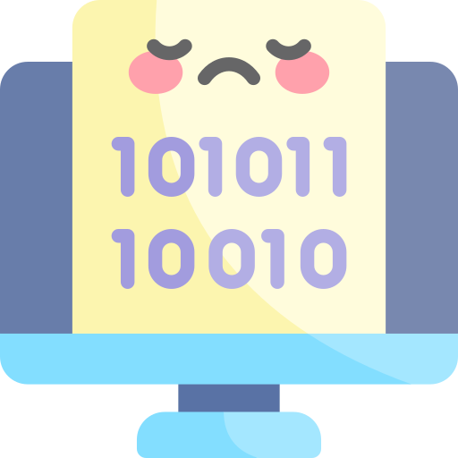 codice binario Kawaii Flat icona