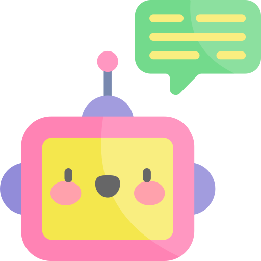 chatbot Kawaii Flat icoon