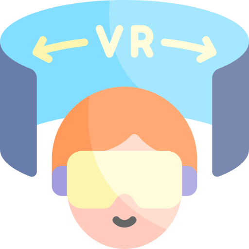 realidad virtual Kawaii Flat icono