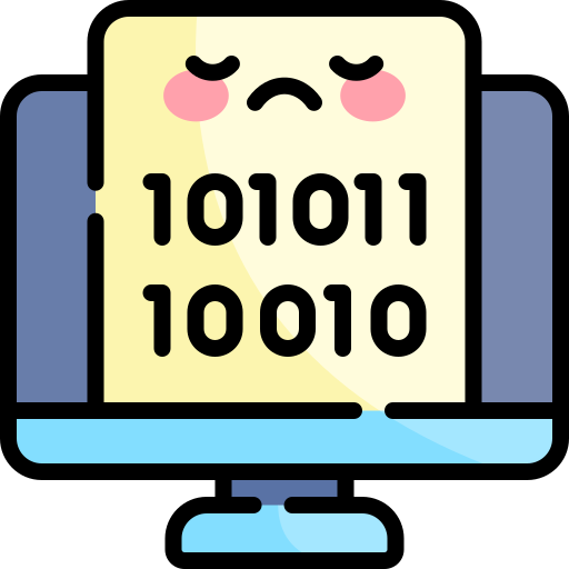 codice binario Kawaii Lineal color icona