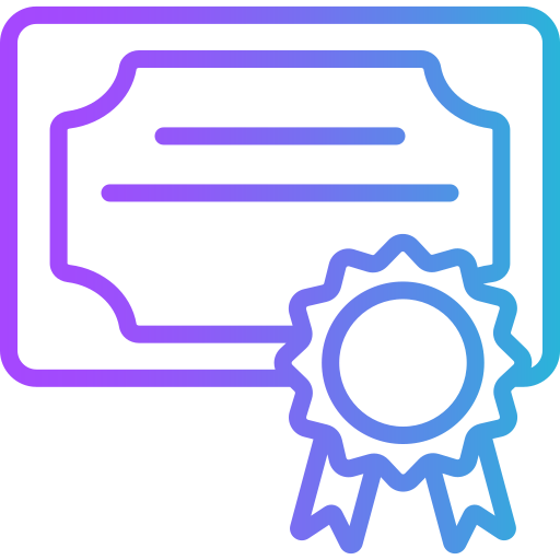 certificaat Generic gradient outline icoon