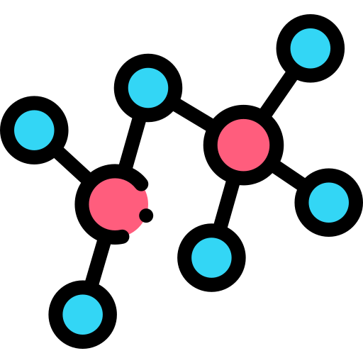 molekularny Detailed Rounded Lineal color ikona