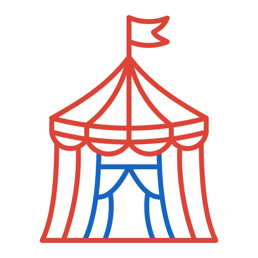 Цирковая палатка Generic color lineal-color иконка