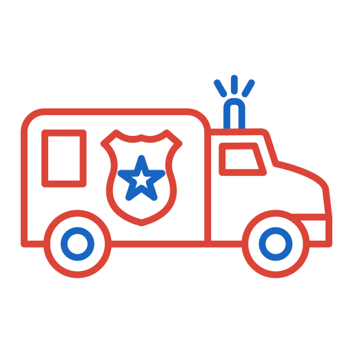 furgone della polizia Generic color outline icona