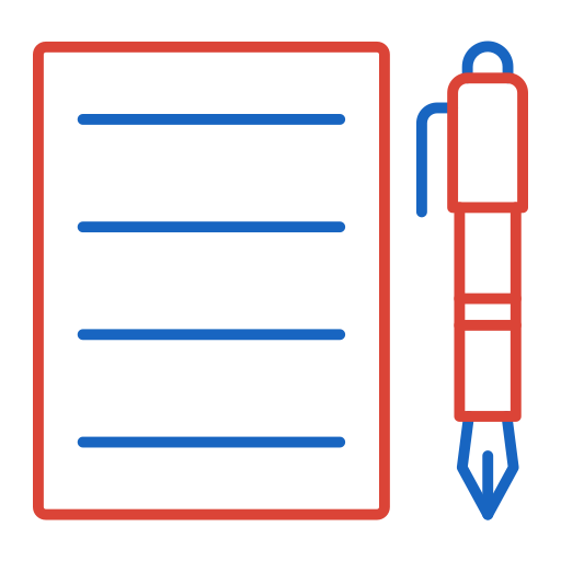 stylo et papier Generic color outline Icône