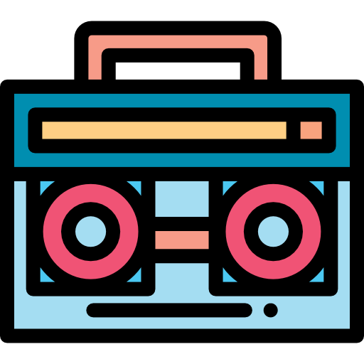 kaseta radiowa Detailed Rounded Lineal color ikona