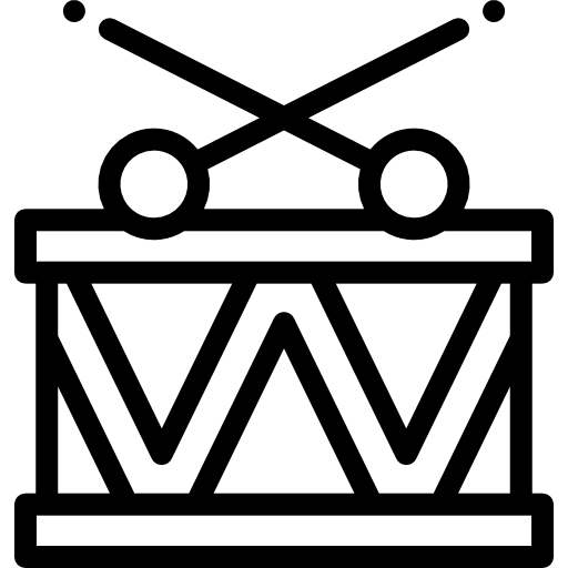 tamburo Detailed Rounded Lineal icona