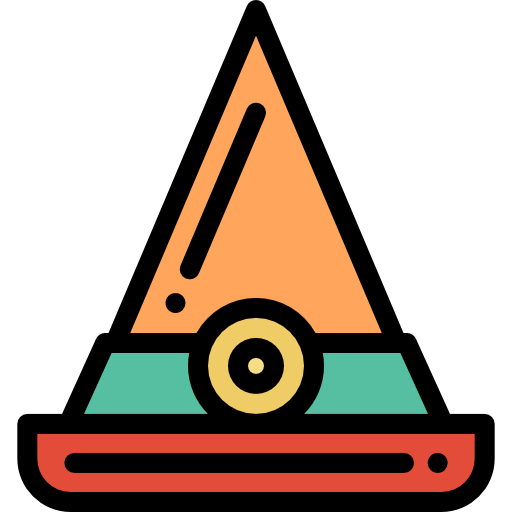 마녀 모자 Detailed Rounded Lineal color icon