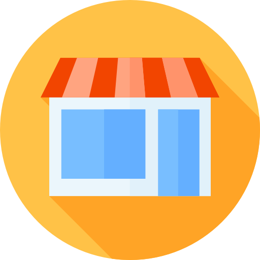 Shopping store Flat Circular Flat icon