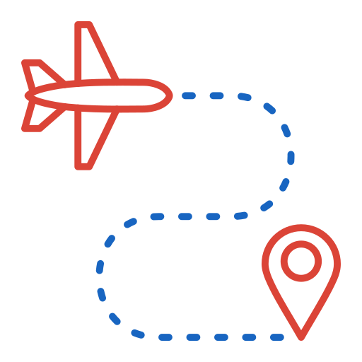 ruta de vuelo Generic color outline icono