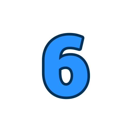 Number 6 Generic color lineal-color icon