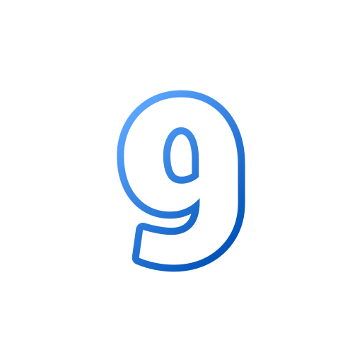 número 9 Generic gradient outline Ícone