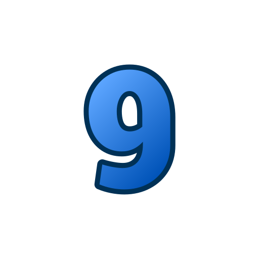 numer 9 Generic gradient lineal-color ikona