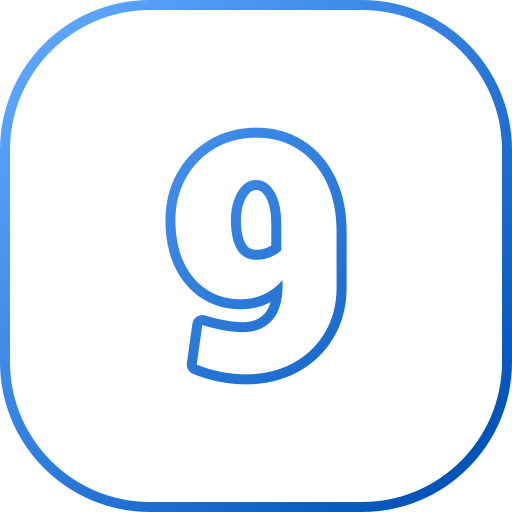 nummer 9 Generic gradient outline icoon