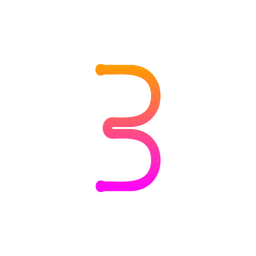 Number 3 Generic gradient outline icon