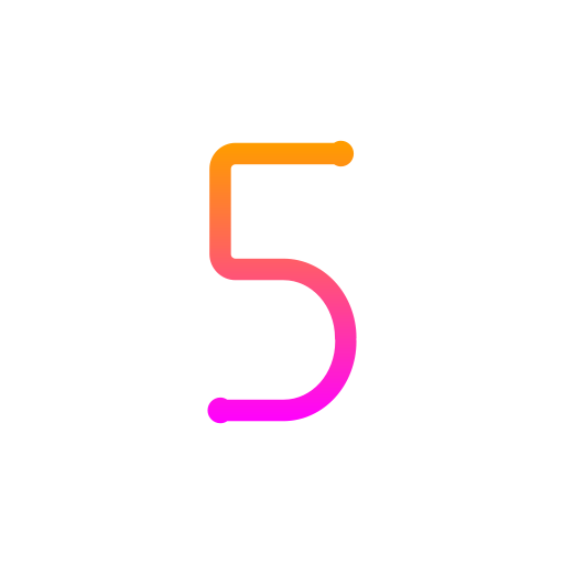 Number 5 Generic gradient outline icon