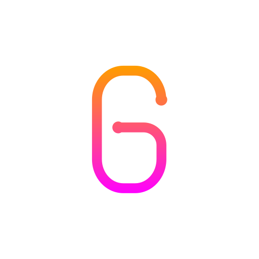número 6 Generic gradient outline icono