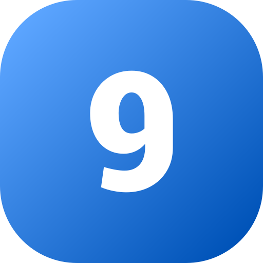 nummer 9 Generic gradient fill icoon