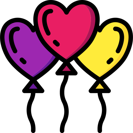 globo de corazón Basic Miscellany Lineal Color icono
