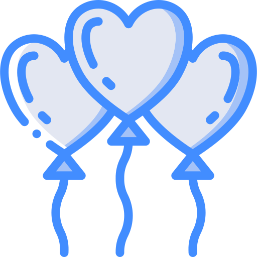 Heart balloon Basic Miscellany Blue icon