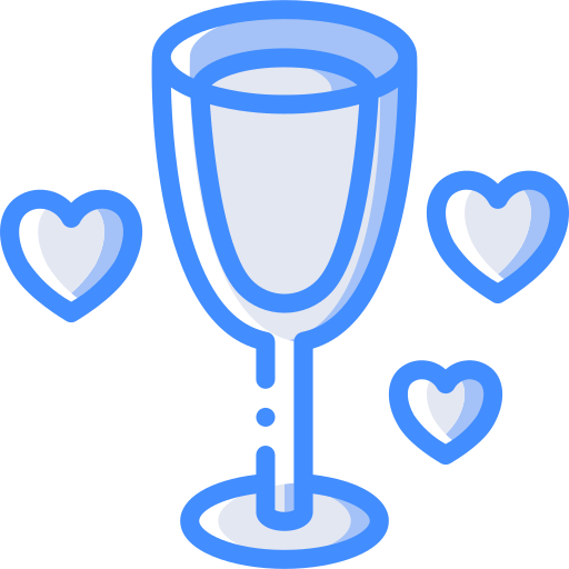 Champagne glass Basic Miscellany Blue icon