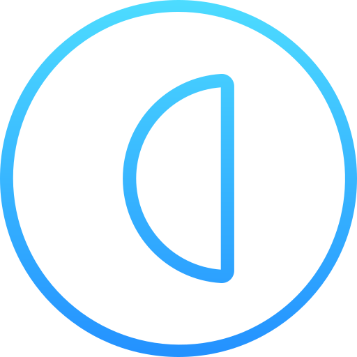 halve cirkel Generic gradient outline icoon