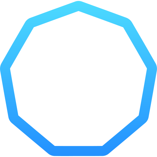 negenhoek Generic gradient outline icoon