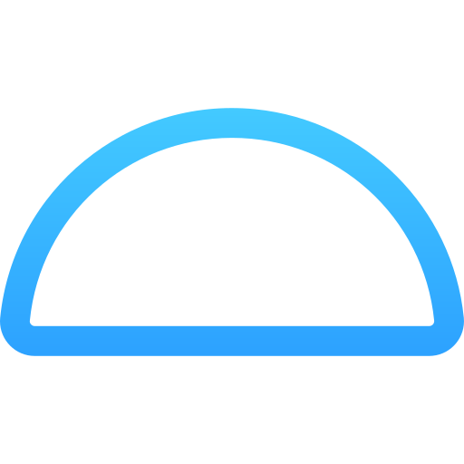halve cirkel Generic gradient outline icoon