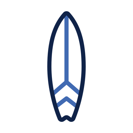 tabla de surf Generic color outline icono