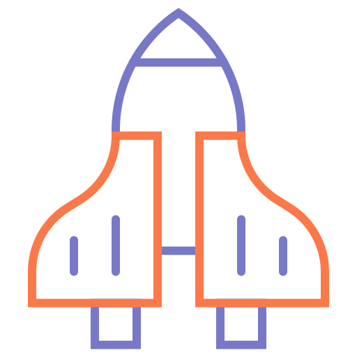 fusée spatiale Generic color outline Icône