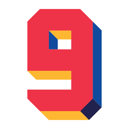 Number 9 Generic color fill icon
