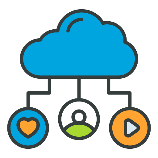 Cloud media Generic color lineal-color icon