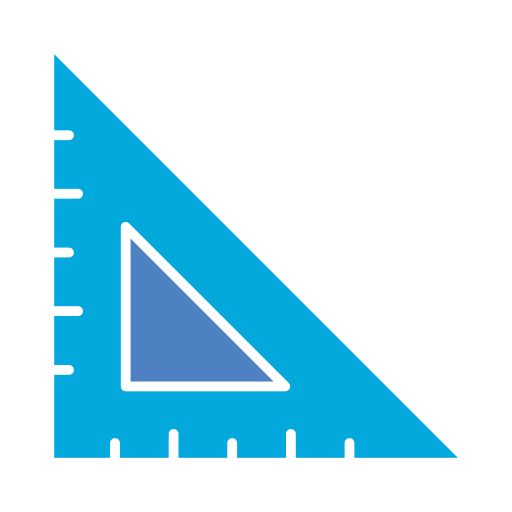 righello triangolare Generic color fill icona
