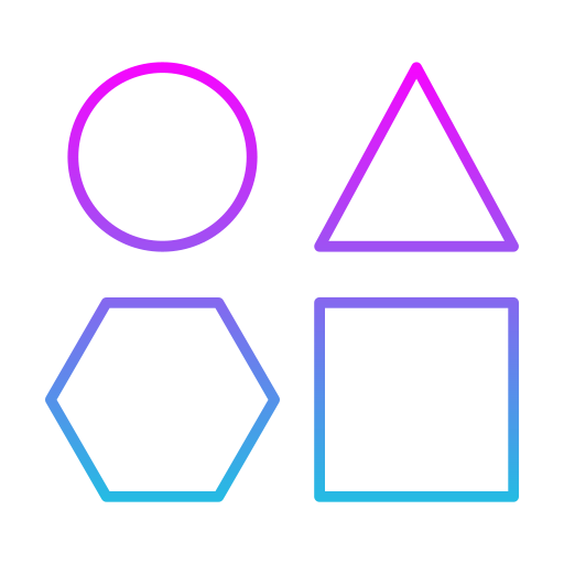 Geometrical shapes Generic gradient outline icon