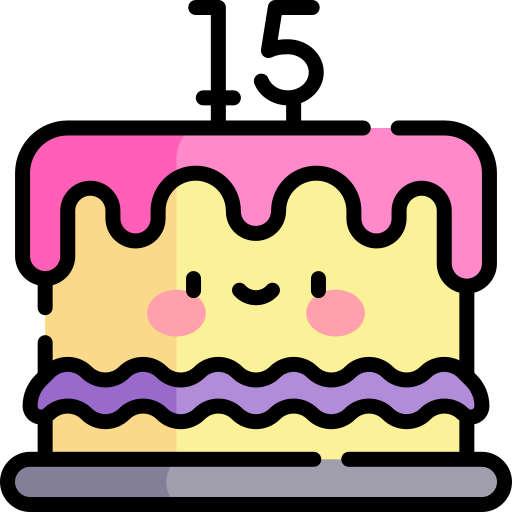 Торт на день рождения Kawaii Lineal color иконка