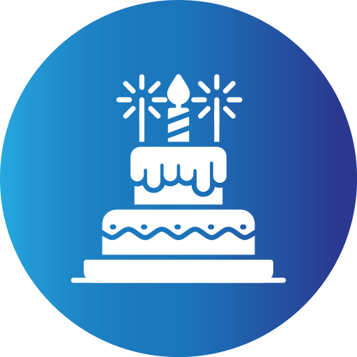 Торт на день рождения Generic gradient fill иконка