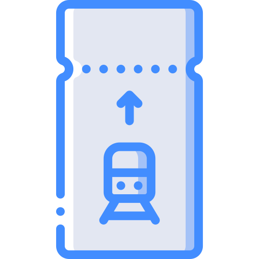 Train ticket Basic Miscellany Blue icon