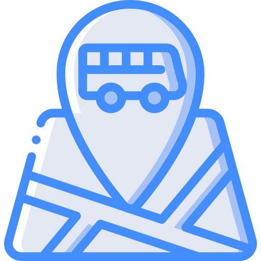 Bus stop Basic Miscellany Blue icon