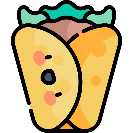 burritos Kawaii Lineal color Ícone