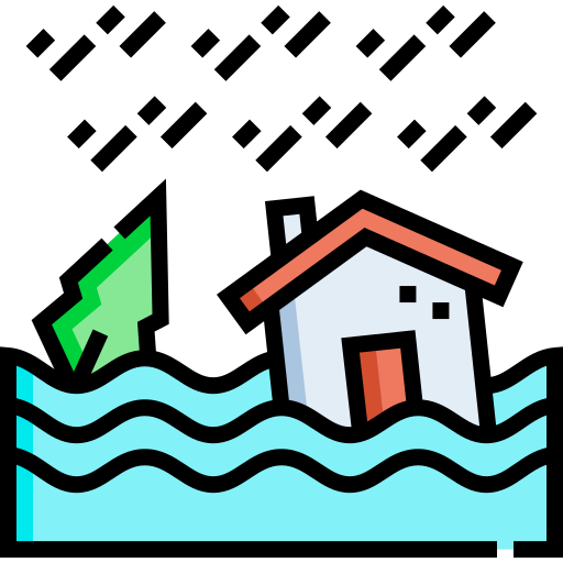 inundación Detailed Straight Lineal color icono
