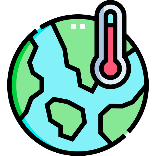 le réchauffement climatique Detailed Straight Lineal color Icône