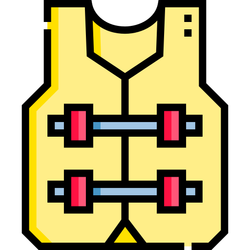 chalecos salvavidas Detailed Straight Lineal color icono