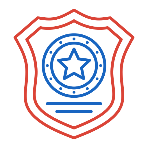 politie badge Generic color outline icoon