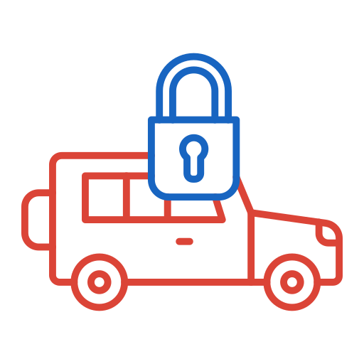 Locked car Generic color outline icon