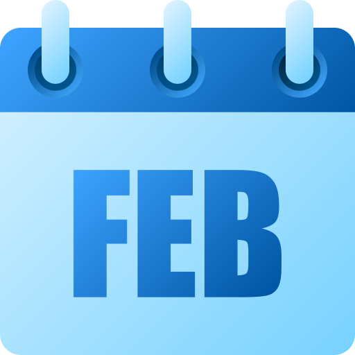 February Generic gradient fill icon