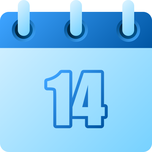 Number 14 Generic gradient fill icon